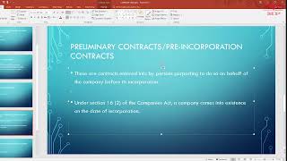 Company Law  Preliminary Contract Pre Incorporation Contract [upl. by Waligore]