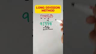 Long Division Method DMSB shorts maths mathematics divisionmethod division longdivision [upl. by Ytirev]