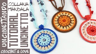 Come fare una Collana con ciondolo Mandala allUncinetto [upl. by Schaeffer]