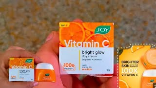 joy vitamin c bright glow cream face review meesho online parsal unboxing face beauty 50 ml [upl. by Nivek]