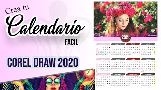 Crear un Calendario Simple desde Cero Corel Draw 2020 [upl. by Hannahs516]