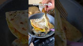 Vada Pav wrap roti recipe vadapav wraps cheese spicy easy snack food recipe goodfoodfood [upl. by Nwahsav]