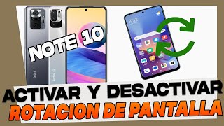 Como Activar y Desactivar la Rotacion de Pantalla en Xiaomi Redmi Note 10 [upl. by Nyssa]