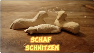 Schnitzen mit dem Taschenmesser Ein Schaf 🎄für die🎄 Weihnachtskrippe🎄 [upl. by Neddy541]