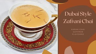 Dubai Style Zafrani Chai Recipe  Saffron Flavoured Karak Chai  Kesar Tea [upl. by Eiralih]