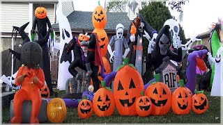 Our New 2020 Halloween Yard Display Special Setting Up Inflatables Decorations and Aliens [upl. by Callas]