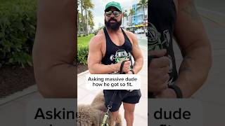 Asking massive dude how he got so big bodybuilding miami workout fitness [upl. by Neroled]