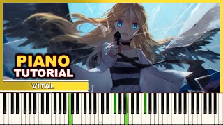 Satsuriku no Tenshi Angels of Death OP  Vital  Piano Tutorial  AnimoaK Piano  Synthesia [upl. by Noisla311]