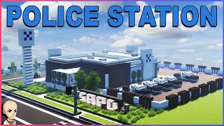 ★Minecraft Tutorial How To Make A Modern Police Station with Interior★ [upl. by Hahcim]