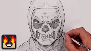 How To Draw Skull Trooper  Fortnite OG [upl. by Einnor959]