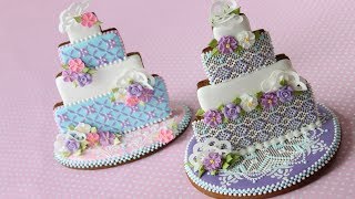 How to Assemble 3D Sandwiched Wedding Cake Cookies [upl. by Fregger]