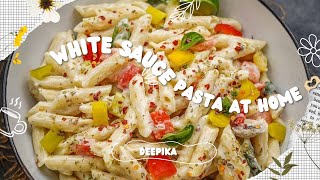 BEST PASTA RECIPE🤍🍝 whitesaucepasta cooking pasta [upl. by Annaiuq32]