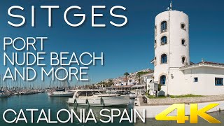 Tiny Tour  Sitges Spain  Nice walk from A Beach to Another and Another 2019 Late Summer [upl. by Crudden]