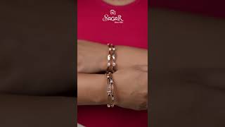 ROSE GOLD  SOLITAIRE BANGLES  STONE  sagargold lightweightjewellery [upl. by Silecara]