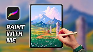 PROCREATE FANTASY LANDSCAPE  Path of Runes Complete Process [upl. by Arbrab]