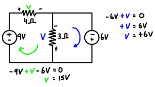 Kirchhoff’s Voltage Law KVL Example Problem 2 [upl. by Eilsehc]