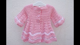 Abrigo a crochet para niña capeado muy fácil [upl. by Ludwog]