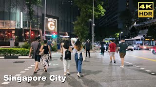 Singapore City Night Walking Bencoolen Street amp Selegie Road 4K HDR [upl. by Hesky]