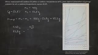 Oblicz rozpuszczalność azotanu V potasu w wodzie o temperaturze 60°C jeżeli stężenie procentowe [upl. by Einnad902]