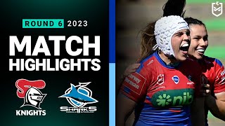 NRLW 2023  Knights v Sharks  Match Highlights [upl. by Arahc]