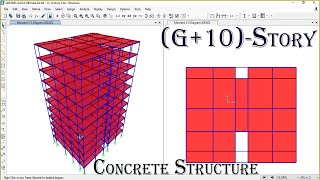 G10Story Concrete structure in SAP2000 [upl. by Enyamrahs155]