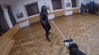 Advanced military sabre sparring 1st person POV [upl. by Lertsek512]