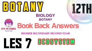 12thBotanyLes 7 Book Back AnswerEcosystem TN board [upl. by Marylin]