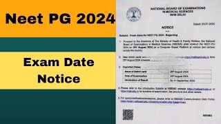 NBE notice Neet pg 2024 exam dateneet pg exam newsneet pg exam date 2024neet pg 2024 new date [upl. by Nuri]