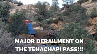 MAJOR DERAILMENT on Tehachapi Pass [upl. by Chambers516]