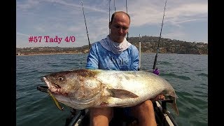 Kayak Fishing La Jolla  Yoyo Giant Yellowtail and White Sea Bass [upl. by Chrystel]