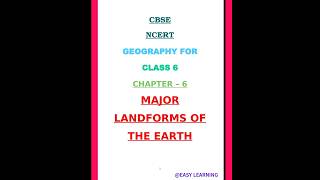 MAJOR LANDFORMS OF THE EARTH Geography Notes For Class 6 exam geogrophy geographynotes [upl. by Yrffej]