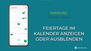 Feiertage einausblenden  Samsung Kalender Android 11  One UI 3 [upl. by Trimmer649]