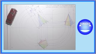 PROIEZIONI ORTOGONALI PIRAMIDE A BASE PENTAGONALE SU PIANO INCLINATO DI 30° AL PO  1186 [upl. by Ethelind905]