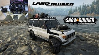 Toyota Land Cruiser 70 series  Off Road adventure  Snow Runner  Logitech g923 gameplay [upl. by Atilek233]