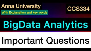 Big Data Analytics  Important Questions  Anna University  Tamil [upl. by Branham]