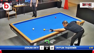 TAYFUN TAŞDEMİR vs ERKAN AKTI  3 BANT BİLARDO 1LİG PLAYOFF 2023 ANKARA  billiards 3 bang [upl. by Quintus806]