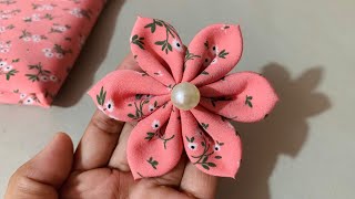 DIY How to Make a Cloth Flower  DIY Easy Tricks Fabric Flowers Making  Flower Making With Cloth [upl. by Naujat540]