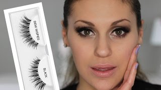 FALSCHE WIMPERN richtig aufkleben  Tutorial Deutsch  Vicky Lash [upl. by Katha642]