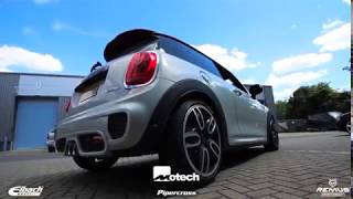 2017 JCW Mini Cooper F56 20 Eibach  Wheel spacers  Remus Powerzier Motech Performance [upl. by Atoiyanap]