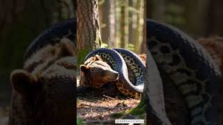 Grizzly bear exhausted with giant python [upl. by Narut673]