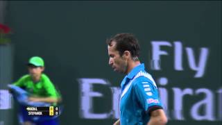 Radek Stepanek Hits Indian Wells Hot Shot Against Nadal [upl. by Gayle67]