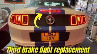 S197 Mustang  third brake light replacement install [upl. by Milinda]