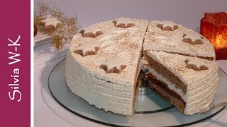 Zimtsterntorte  Weihnachtstorte  ZwetschgenZimtTorte  Pflaumentorte  ohne Gelatine [upl. by Repmek440]