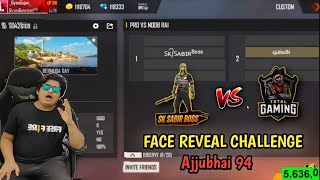 Ajjubhai 94 vs Sk Sabir Boss  1 v 1 Custom Room  Ajjubhai 94 face reveal [upl. by Nosnev]