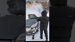 Freezing Car Clean my father 🥶shorts [upl. by Ecirrehs]