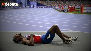 París 2024 Noah Lyles compitió en los 200m con Covid19 y ganó la medalla de bronce [upl. by Marko732]