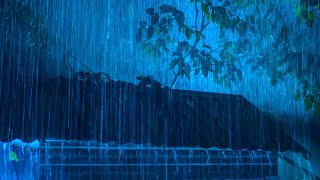 Rain Sounds for Sleeping  Deep Sleep with Heavy Rain amp Thunder on Metal Roof in The Forest at Night [upl. by Hannon]