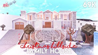 Christmas Hillside Family House  Bloxburg Build [upl. by Yrram]