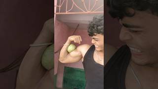 Green apple 🍏 squeeze challenge 💀🔥 newsong fitnesss biceps aesthetic shorts [upl. by Arrat]