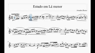 Estudo em La menor do método Amadeu Russo  partitura com metronomo  Sax alto em Mi bemol [upl. by Anzovin]